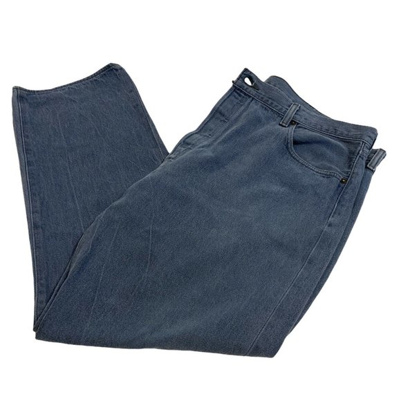 Levis 501 Button-Fly Black Denim Jeans Straight Ta - Picture 1 of 9